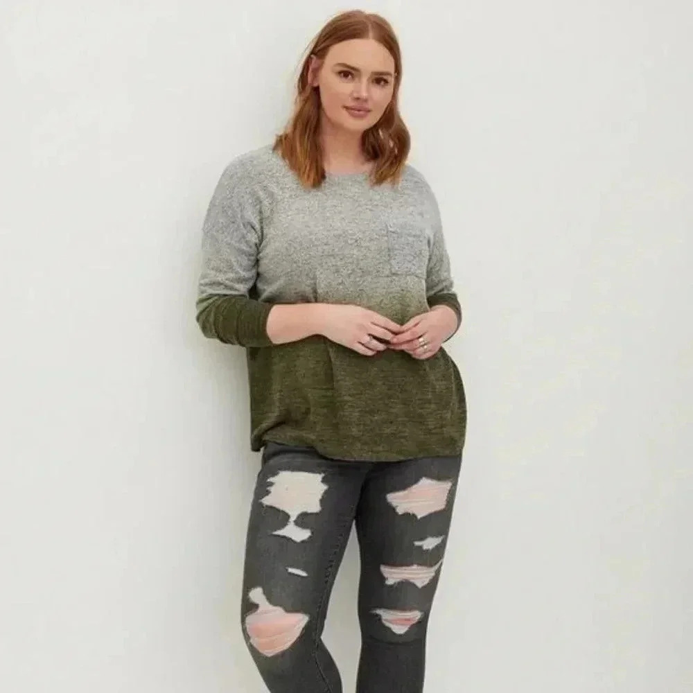 Torrid Super Soft‎ Crew Neck Picket Top 00